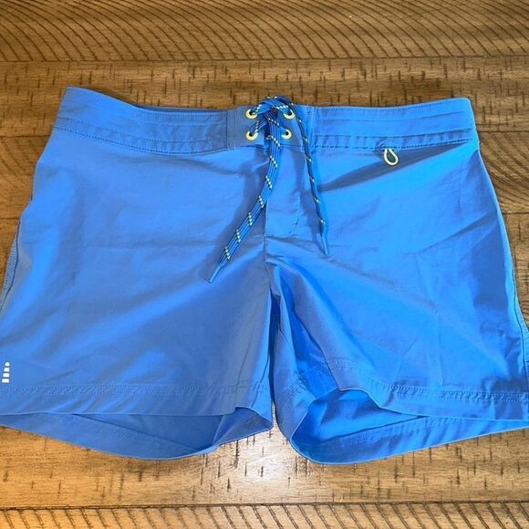 Lands’ End 🏄🏻‍♀️ Board Shorts 🩳 in French Blue Tie Waist Secure Back Pocket - Picture 1 of 17